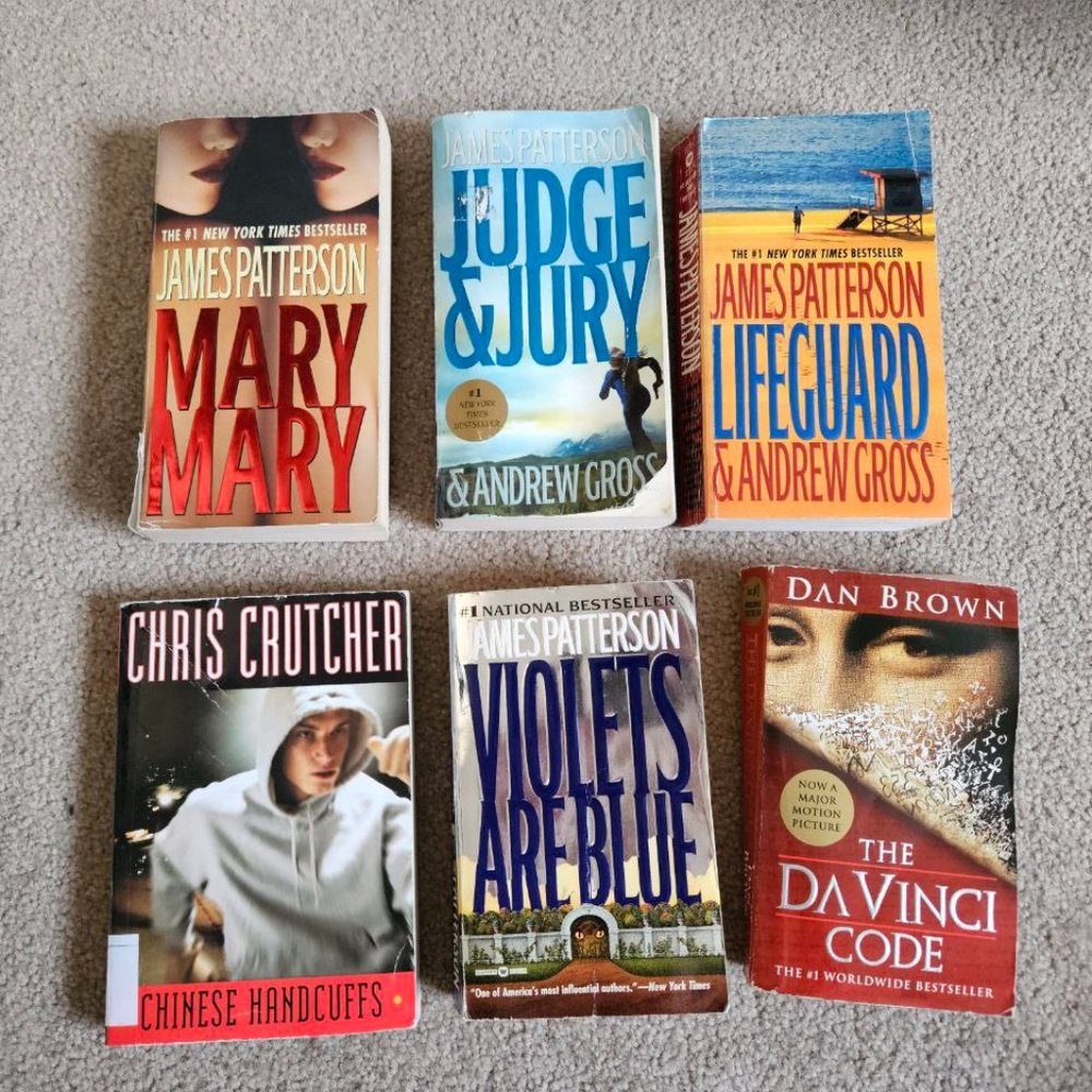 6 Books Bundle -‎ Mass Market Paperback - James Patterson / Dan Brown / Crutcher